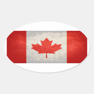 Sticker Ovale Drapeau du Canada