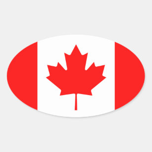 Sticker Ovale Drapeau du Canada