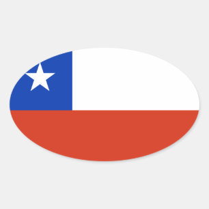 Sticker Ovale Drapeau du Chili