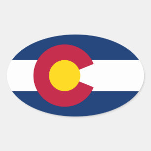 Sticker Ovale Drapeau du Colorado