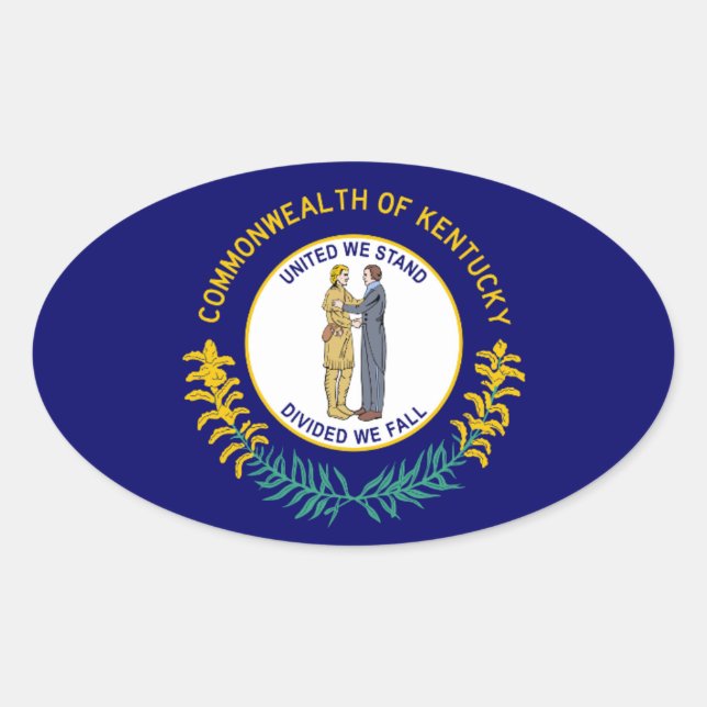 Sticker Ovale Drapeau du Kentucky (Devant)