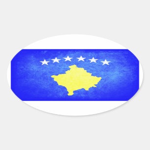 Sticker Ovale Drapeau du Kosovo