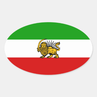 Sticker Ovale Drapeau du lion et du soleil iranien