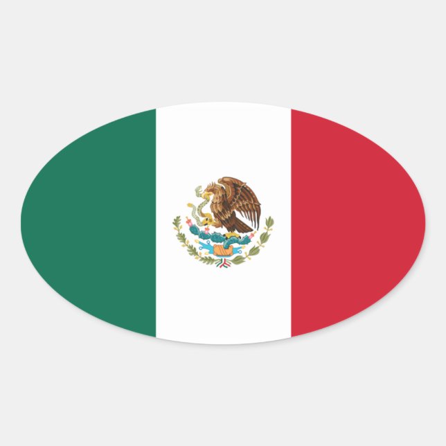 Sticker Ovale Drapeau du Mexique (Devant)