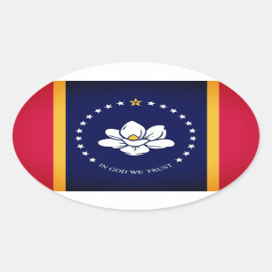 Sticker Ovale Drapeau du Mississippi (2020)