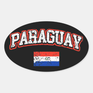 Sticker Ovale drapeau du Paraguay