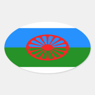 Sticker Ovale Drapeau du peuple rom