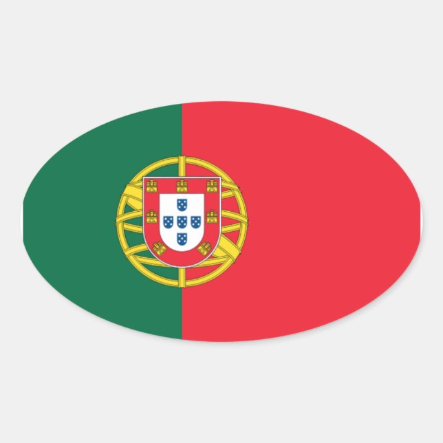 Sticker Ovale Drapeau du Portugal (Devant)