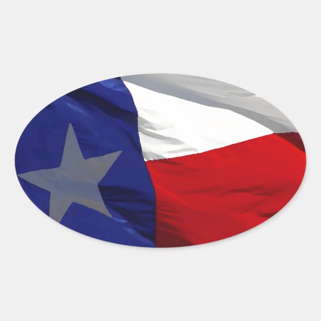 Sticker Ovale Drapeau du Texas Pop Art (Devant)