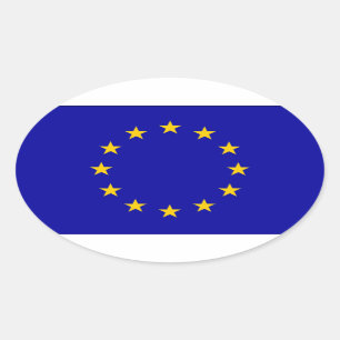 Sticker Ovale Drapeau d'Union européenne d'E. -