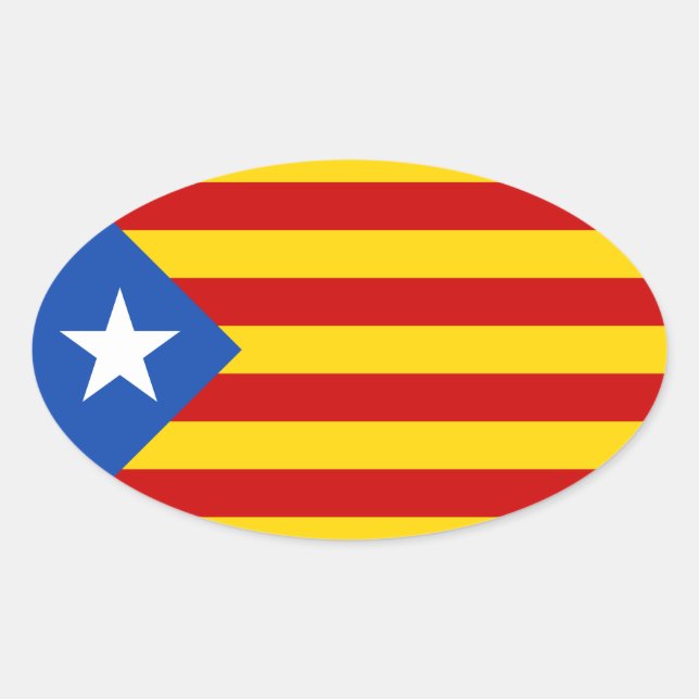 Sticker Ovale Drapeau Estelada Catalonia (Devant)