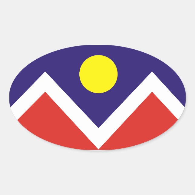 Sticker Ovale Drapeau FOUR Denver, Colorado (Devant)