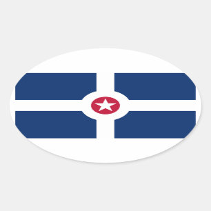 Sticker Ovale Drapeau FOUR Indianapolis