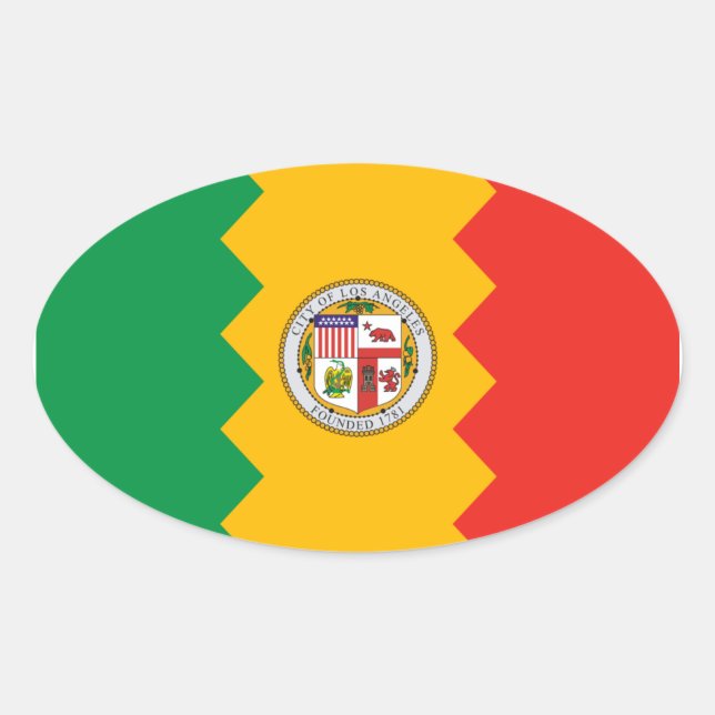 Sticker Ovale Drapeau FOUR Los Angeles (Devant)