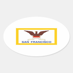 Sticker Ovale Drapeau FOUR San Francisco