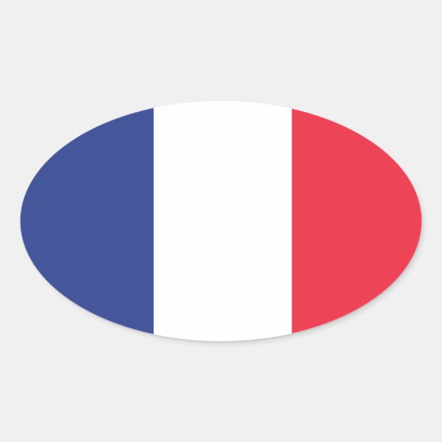 Sticker Ovale Drapeau français (Devant)