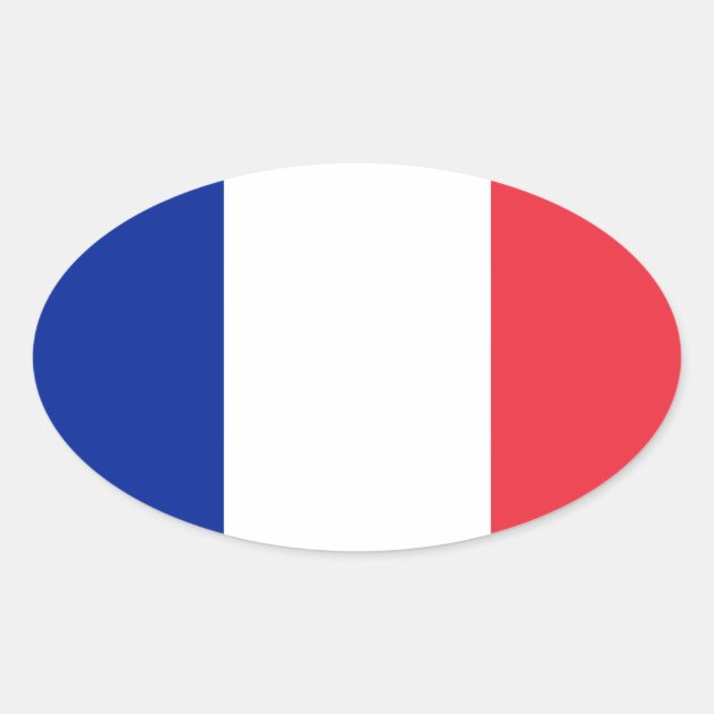 Sticker Ovale Drapeau français (Devant)
