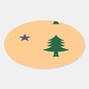 Sticker Ovale Drapeau historique du Maine (1901-1909)