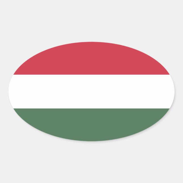 Sticker Ovale Drapeau Hongrie (Devant)