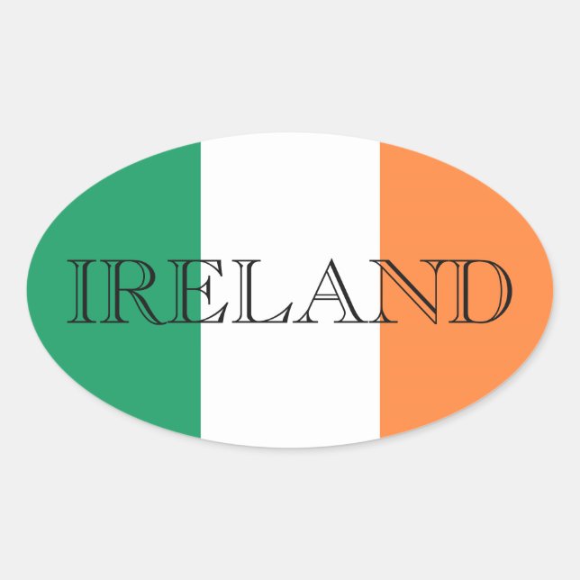 Sticker Ovale Drapeau irlandais stkcn (Devant)