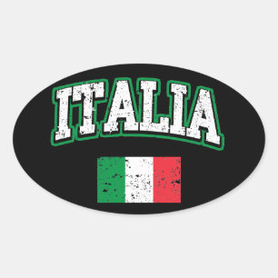 Sticker Ovale Drapeau Italia