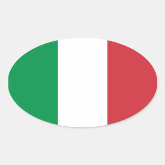 Sticker Ovale Drapeau Italie/Italie