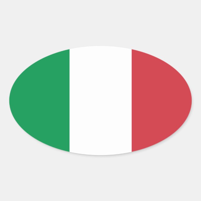 Sticker Ovale Drapeau italien (Devant)