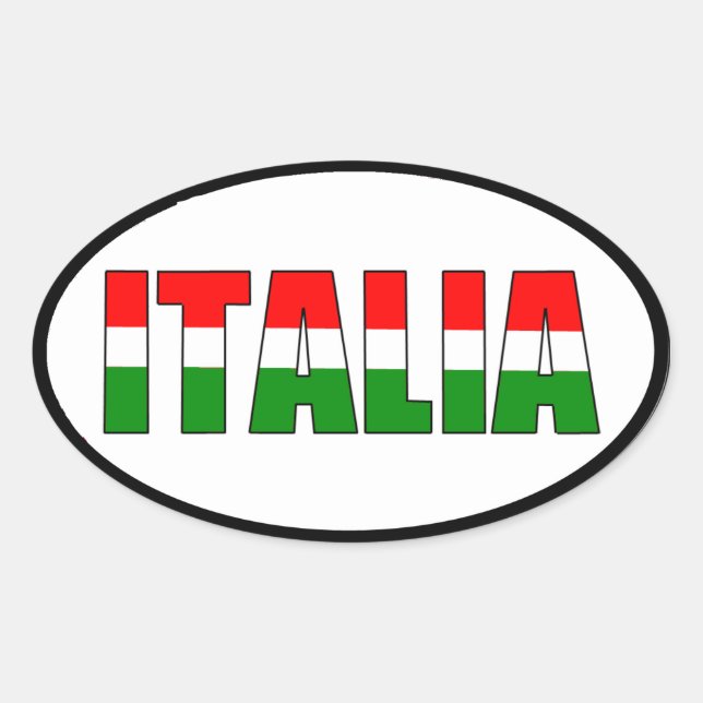 Sticker Ovale Drapeau italien (Devant)