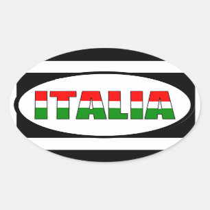 Sticker Ovale Drapeau italien