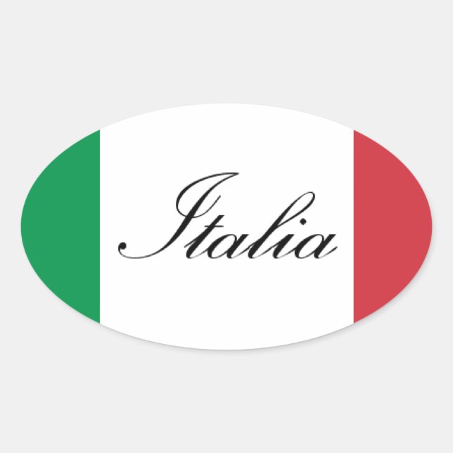 Sticker Ovale Drapeau italien - Drapeau italien - Italie (Devant)