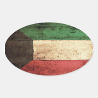 Drapeau Koweit en bois ancien