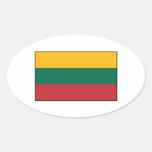 Sticker Ovale Drapeau lituanien