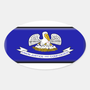 Sticker Ovale Drapeau Louisiane