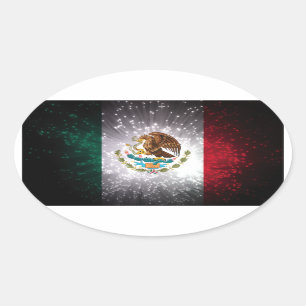 Sticker Ovale Drapeau mexicain