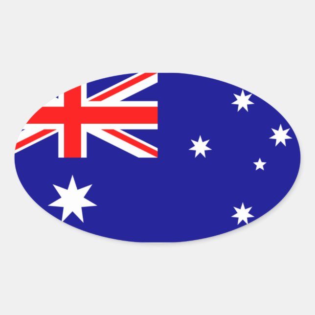 Sticker Ovale Drapeau national australien (Devant)