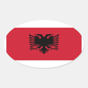 Sticker Ovale Drapeau national d'Albanie