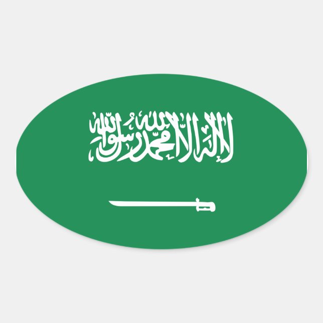 Sticker Ovale Drapeau national de l'Arabie saoudite (Devant)