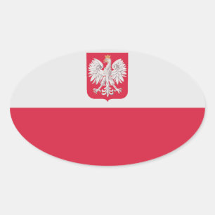 Sticker Ovale Drapeau national de Pologne