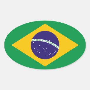 Sticker Ovale Drapeau national du Brésil