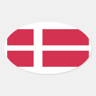 Sticker Ovale Drapeau national du Danemark