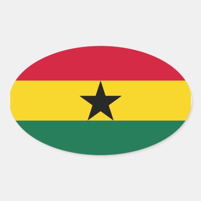 Sticker Ovale Drapeau national du Ghana (Devant)