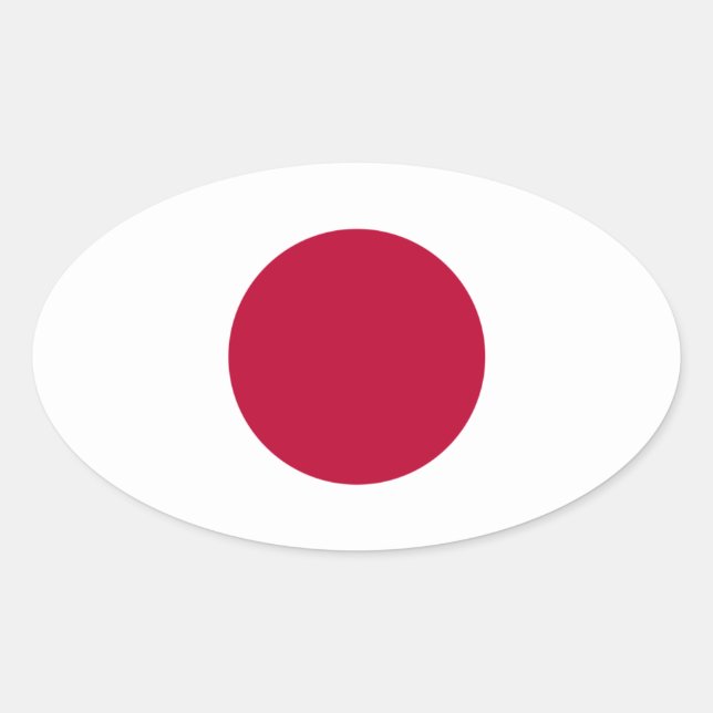 Sticker Ovale Drapeau national du Japon (Devant)