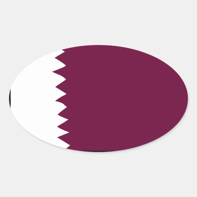Sticker Ovale Drapeau national du Qatar (Devant)