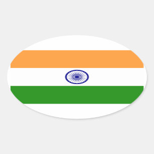 Sticker Ovale Drapeau national indien