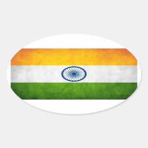 Sticker Ovale Drapeau national indien