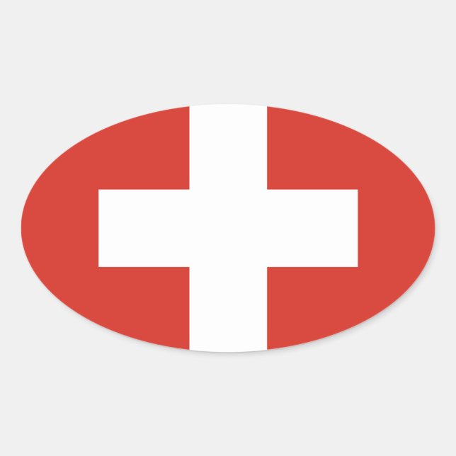 Sticker Ovale Drapeau national suisse (Devant)