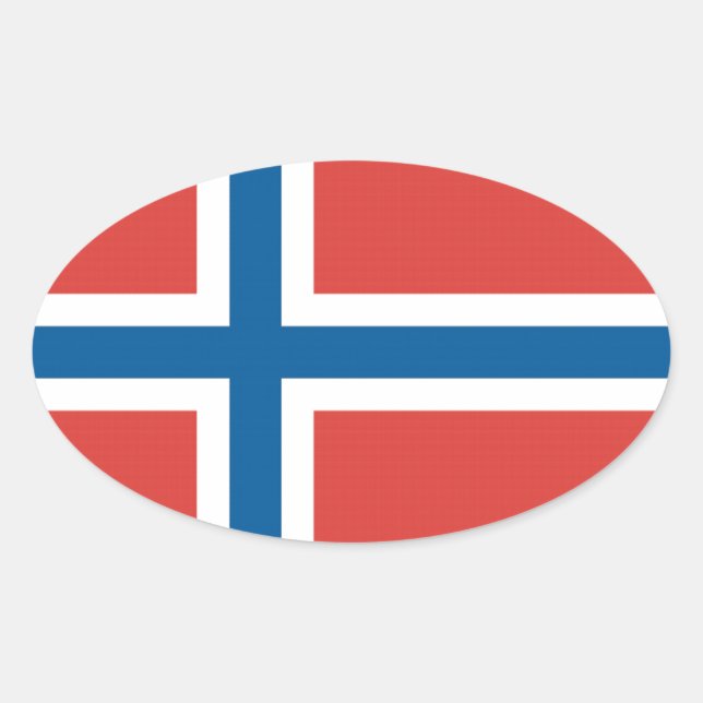 Sticker Ovale Drapeau norvégien (Devant)