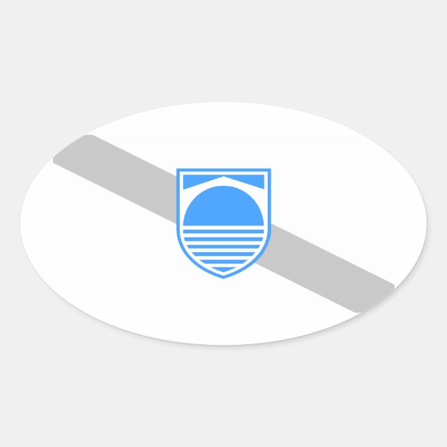 Sticker Ovale Drapeau quatre étoiles (Devant)