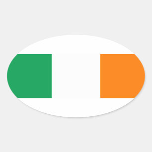 Sticker Ovale Drapeau QUATRE Irlande