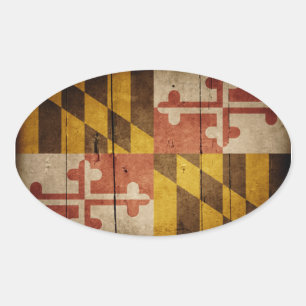 Sticker Ovale Drapeau robuste du Maryland